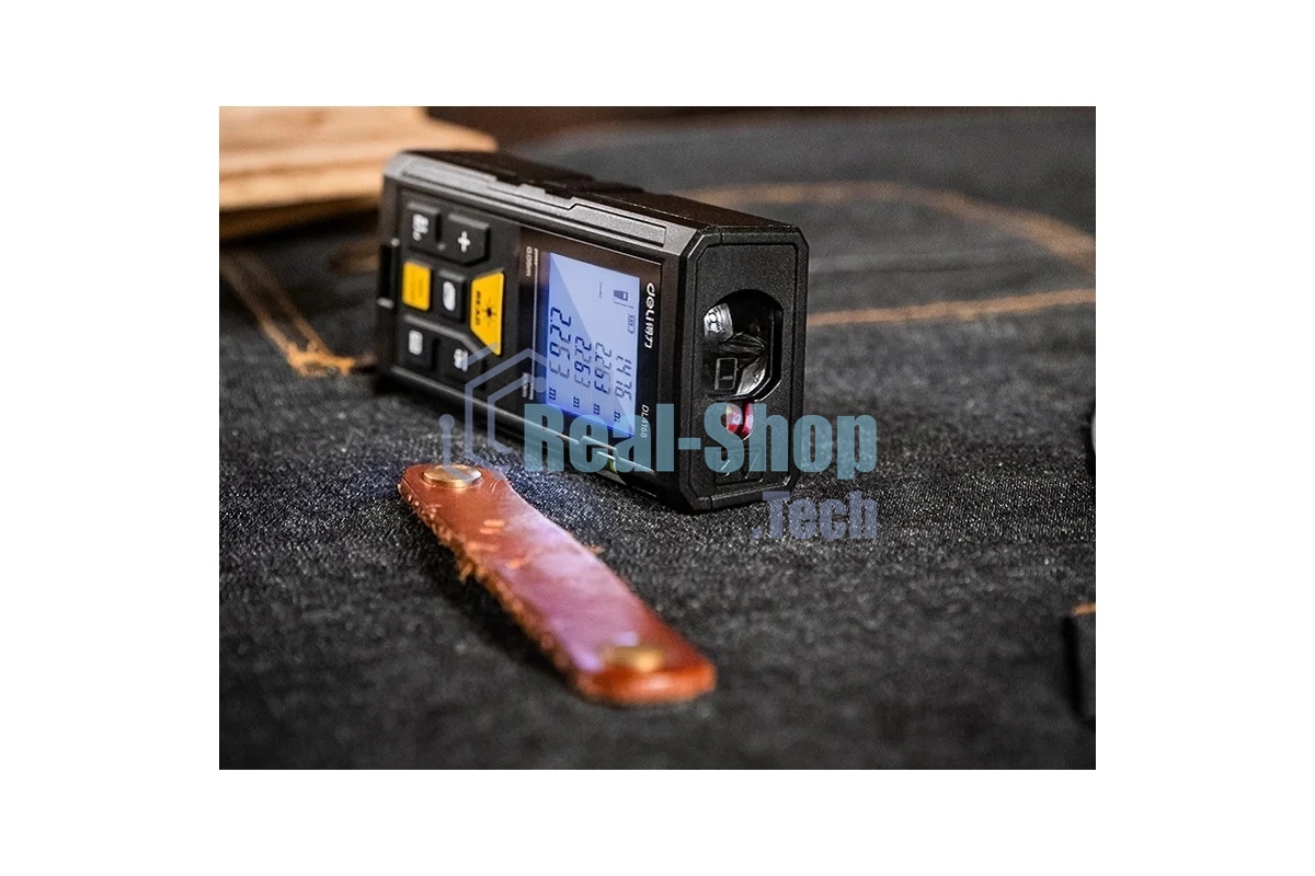 Лазерный дальномер Deli DL4168 (Диапазон измерения 0,05~40м, точность измерения: ±3мм)