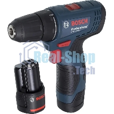 Дрель-шуруповерт Bosch GSR 120-LI C, Аккумуляторная, 12В, 2 АКБ, Кейс