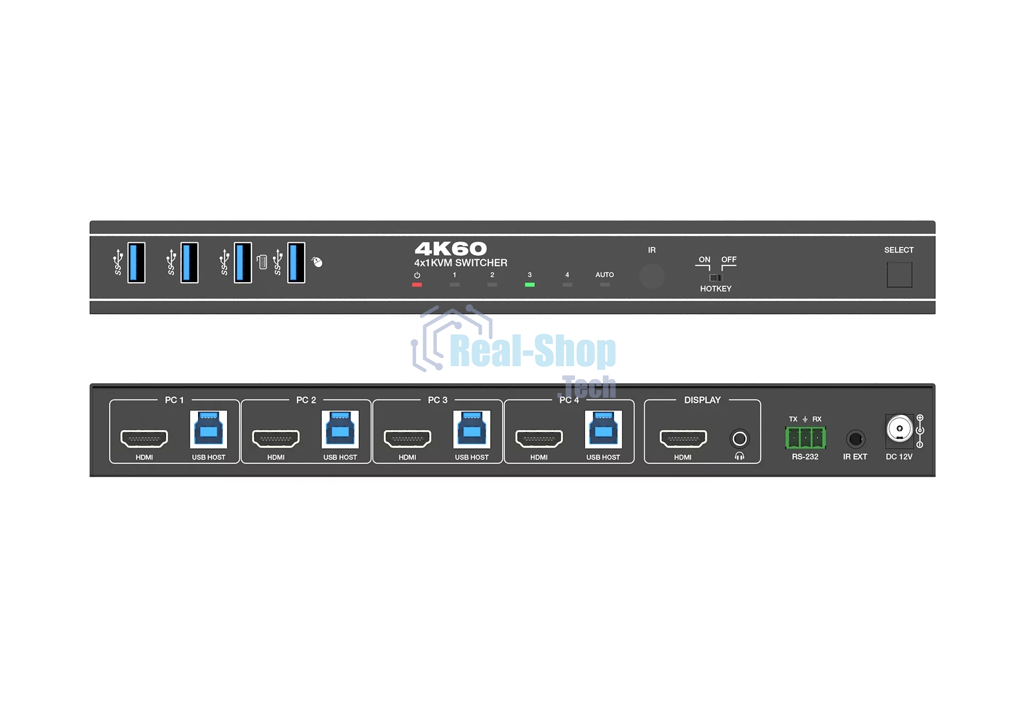 Коммутатор Infobit iSwitch 401HK 4K60 HDMI 4x1 KVM Switcher