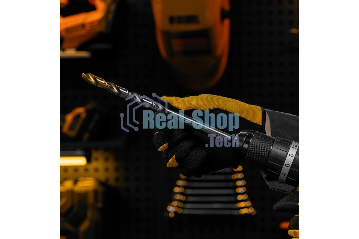 Сверло спиральное по металлу Denzel 12 x 205 мм, Р6М5, Golden Tip, удлиненное