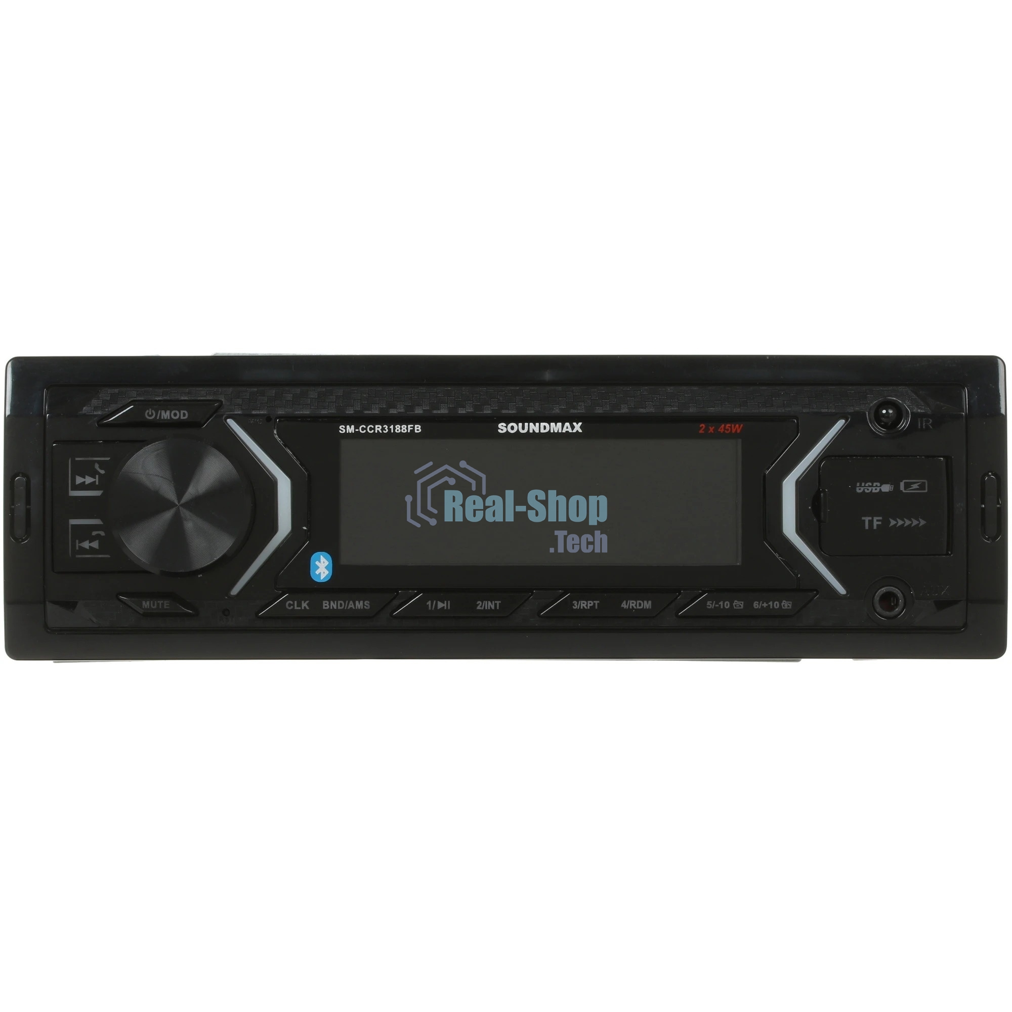 Автомагнитола Soundmax SM-CCR3188FB, 1 DIN, Bluetooth, USB Type-A, AUX