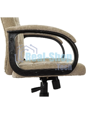 Кресло руководителя Бюрократ CH 002 Fabric Light-21 песочный, крестов. пластик