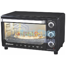 Мини-печь Sakura SA-7000BP 27л, духовка 1500Вт, механ.управление, чёрный