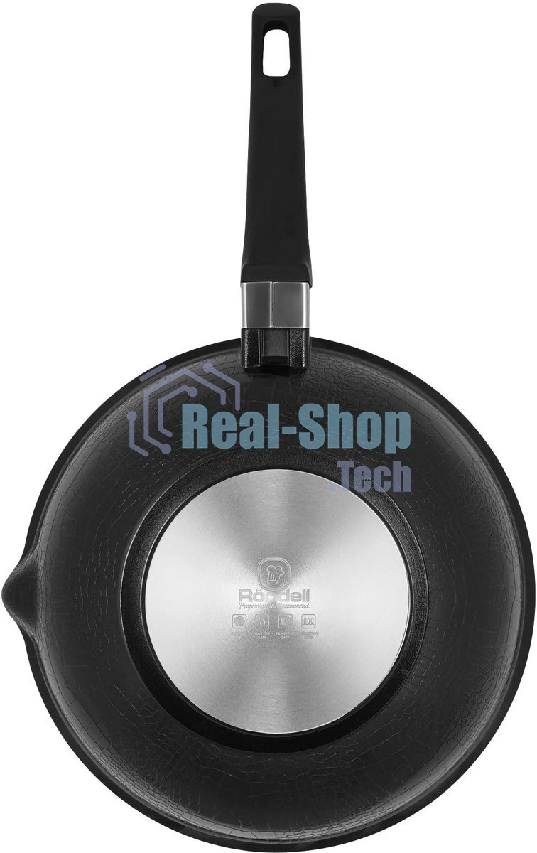 Сковорода ВОК Rondell Escurion RDA-870, 28 см, съемная ручка, с крышкой, черный