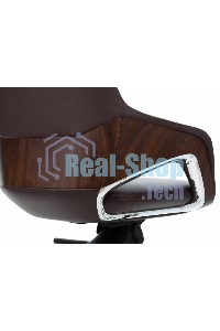 Кресло руководителя Бюрократ DAO-2 коричневый, кожа, с подголовником, крестовина алюминий