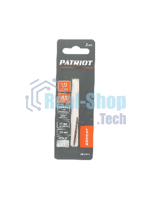 Сверло PATRIOT EXPERT по металлу, Р6М5К5, 1,0 мм, 2 шт в блистере