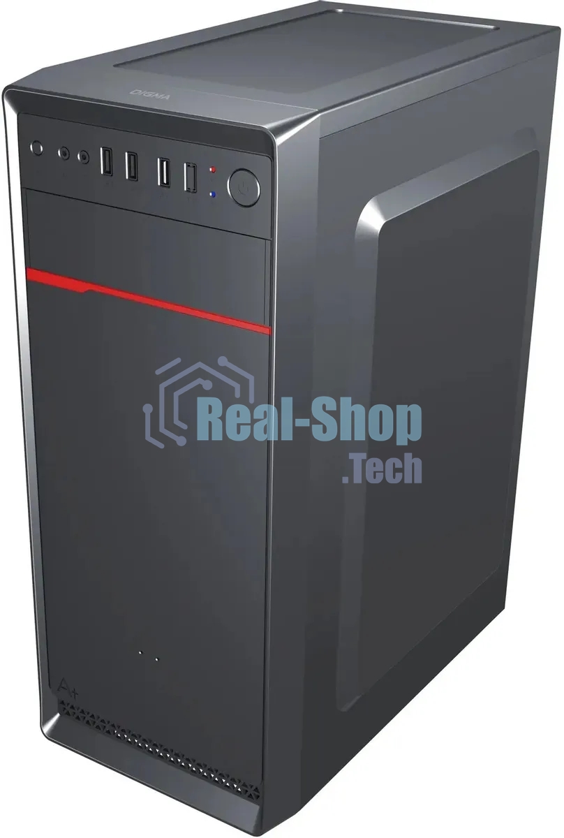 Компьютерный корпус Digma DCC-MD302 черный без БП ATX 1x80мм 3x120мм 2xUSB 2.0 2xUSB 3.0 audio