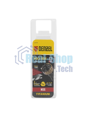 Коронка по металлу Denzel HSS, 32 мм, нитридтитановое покрытие