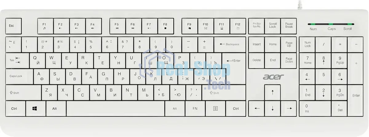 Комплект клавиатура + мышь Acer OCC400 клав:белый мышь:белый USB (ZL.ACCCC.014)