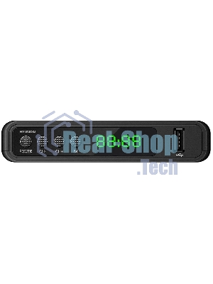 Приставка для цифрового ТВ Hyundai H-DVB520 черный, DVB-T2, DVB-T, DVB-C, HDMI, USB 2.0 х2
