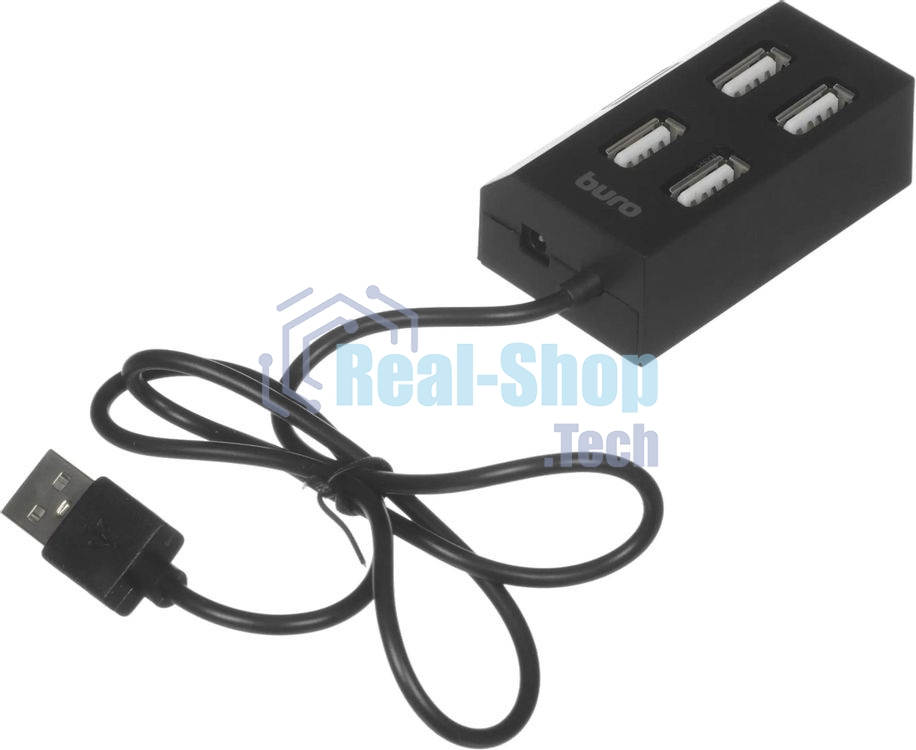USB-концентратор Buro BU-HUB4-U2.0, USB 2.0, USB 4 порта, USB