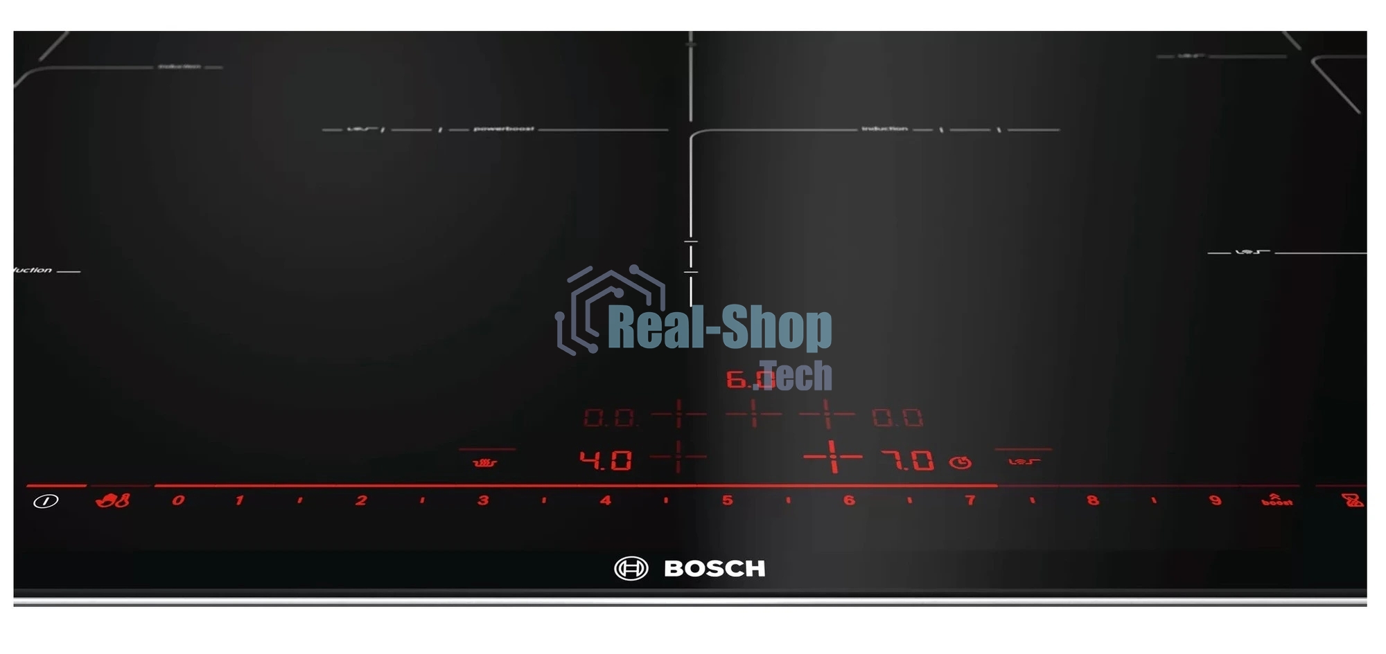 Индукционная варочная поверхность Bosch PIV975DC1E, 5 конфорок, с зоной расширения, стеклокерамика, 11100 Вт