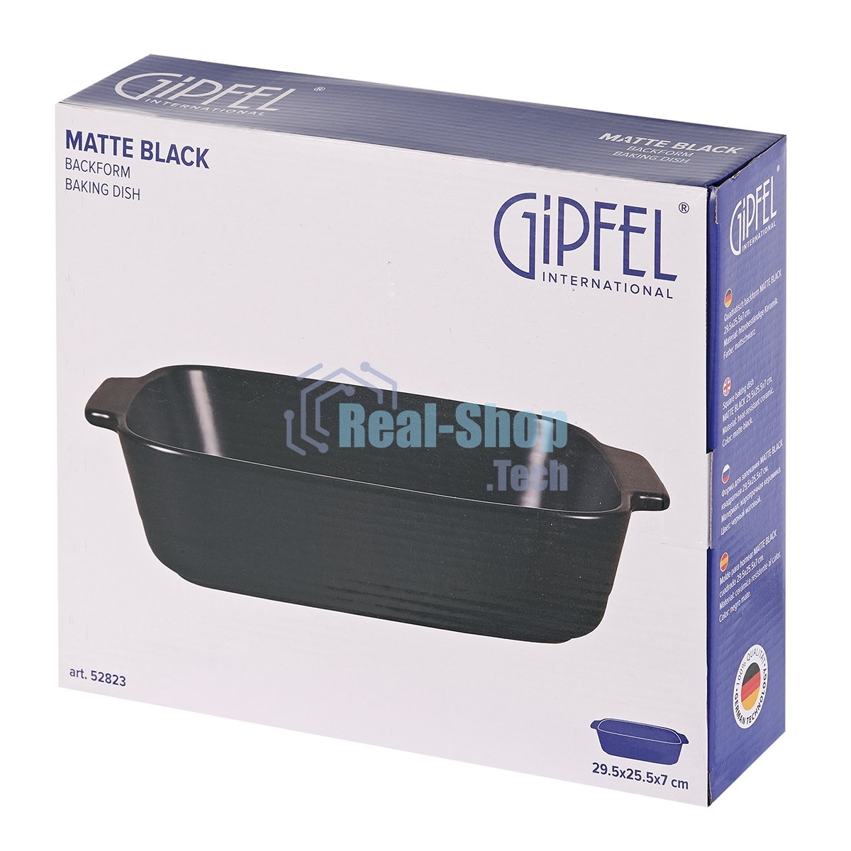 Форма для запекания MATTE BLACK квадратная 29,5x25,5x6,9см, жаропрочная керамика