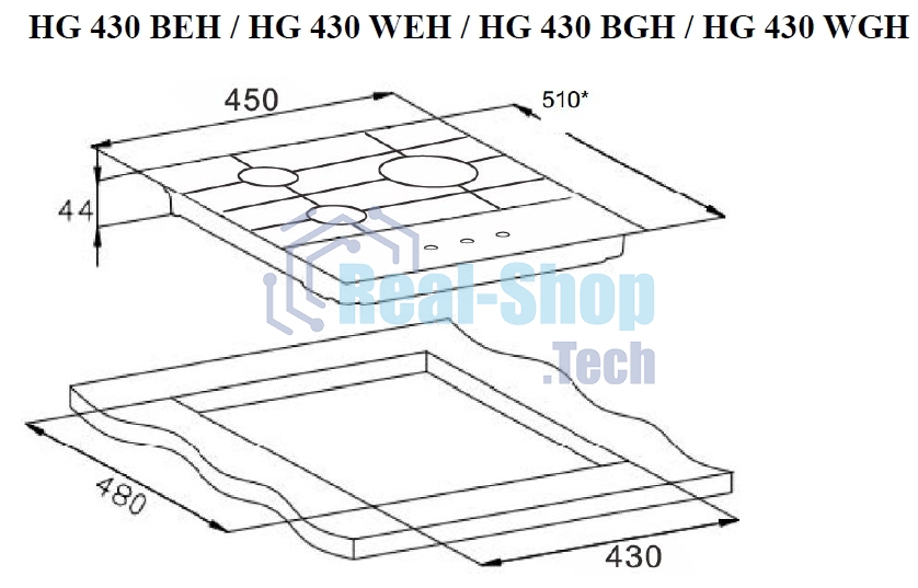 Газовая варочная панель Weissgauff HG 430 BGH