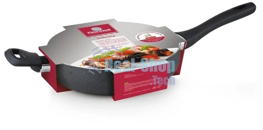 Сотейник Rondell Infinity RDA-574, 24 см, с крышкой, черный