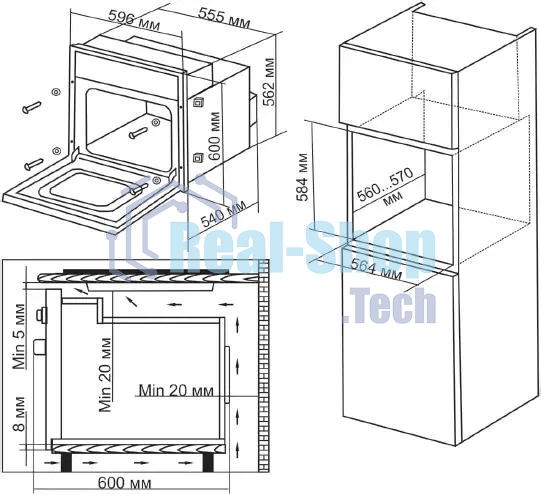 Духовой шкаф электрический Hyundai 6006.03 BG черное стекло