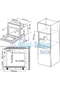 Духовой шкаф электрический Hyundai 6006.03 BG черное стекло