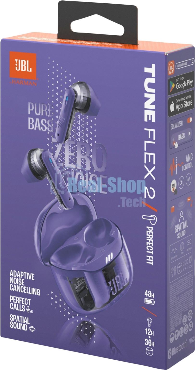 Наушники TWS JBL Tune Flex 2 призрачно-фиолетовый, вкладыши/внутриканальные (трансформер), Bluetooth, адаптивное шумоподавление