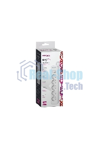 Удлинитель с сетевым фильтром Defender DFS 135, белый, 5 розеток, 5 м.