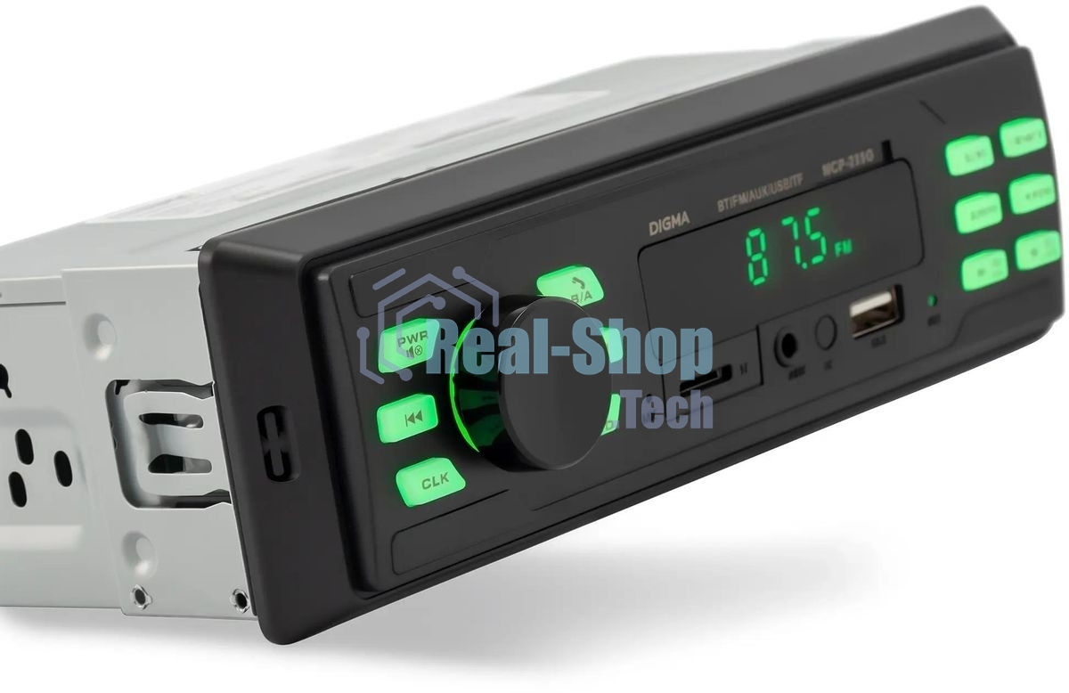 Автомагнитола Digma MCP-225G, 1 DIN, Bluetooth, USB Type-A, AUX