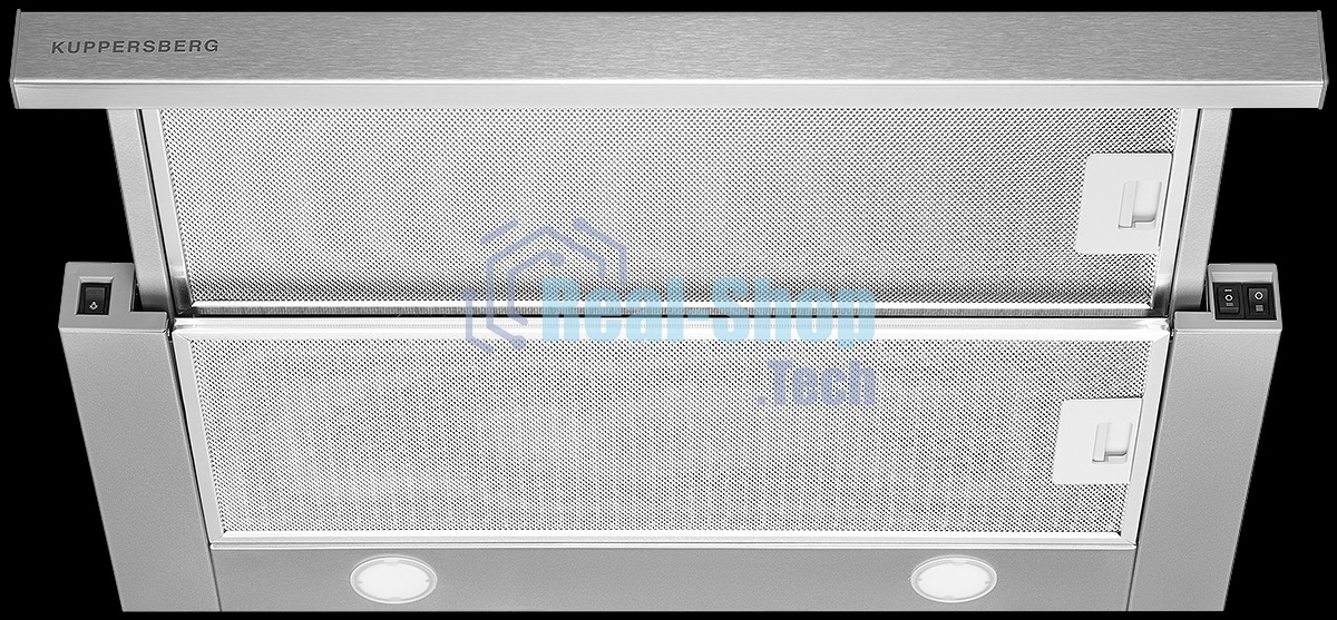 Встраиваемая вытяжка Kuppersberg SLIMTURBO 60 X, ширина 60 см, отвод/рециркуляция, 1500 м3/час, механическое управление, 3 скорости, освещение 2х2 Вт, металлические жироулавливающие фильтры, угольный фильтр KF-ES (опция), 63.4 дБ, обратный клапан, шхвхг:55.2x25.5x28см, нержавеющая сталь