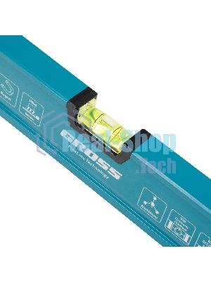 Уровень Gross 33654 алюминиевый, магнит., фрезерованный, 3 глазка, 0,5 мм/м, 1200 мм