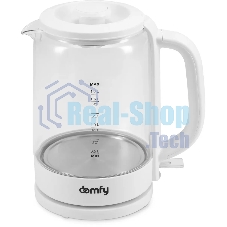 Чайник электрический Domfy DSW-EK304 1.7л. 2200Вт белый (корпус: стекло)