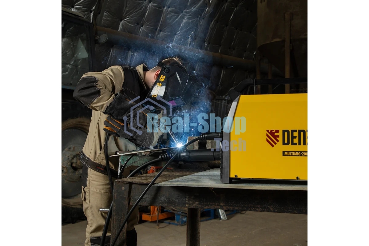 Аппарат инвертор. полуавтомат. сварки Denzel MultiMIG-200DP Synergy Double Pulse, 200 А, ПВ 80%