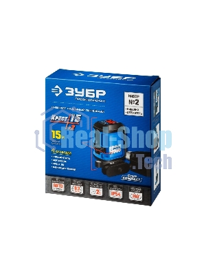 Нивелир лазерный Зубр КРЕСТ-15 (34902-2_z01) суперкомпакт, 15м, точн. +/-0,3 мм/м, держатель