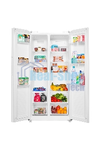 Холодильник Maunfeld MFF177NFWE белый двухкамерный 263/170л морозилка сбоку, No Frost, Side by Side