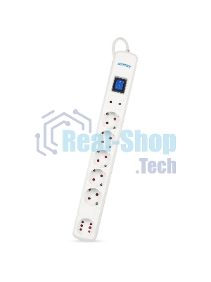 Сетевой фильтр Smartbuy (SBSP-50W-Pro) - 6 роз х 5,0 м - белый