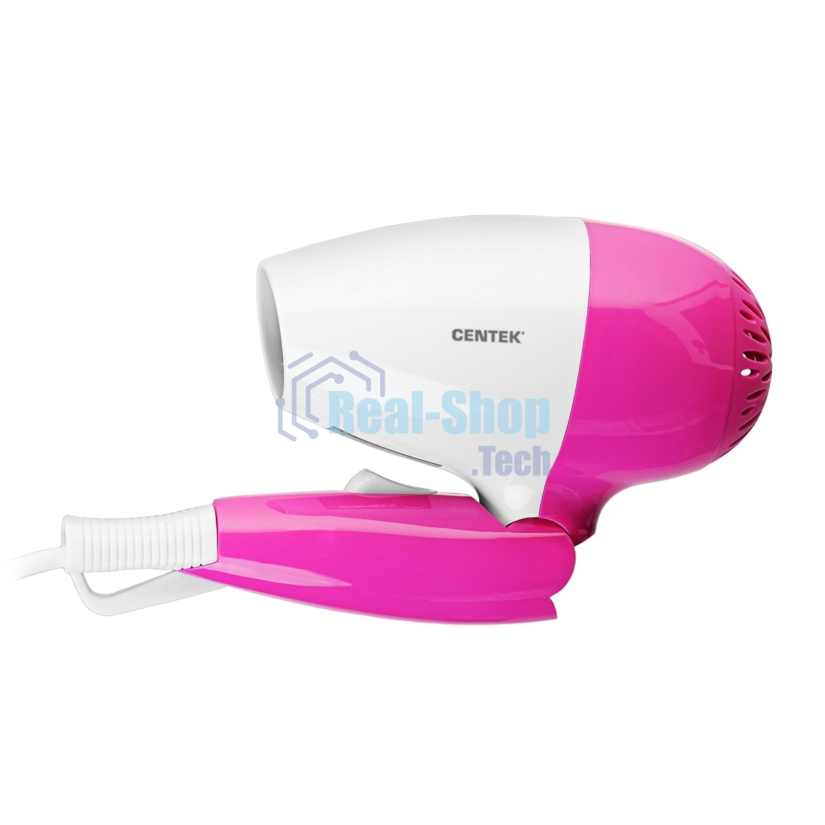 Фен Centek CT-2229 (бел/роз) 1200Вт, 2 скорости и температуры нагрева, складная ручка