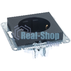 Механизм розетки 1-м СП AtlasDesign с заземл. 16А карбон SchE ATN001043