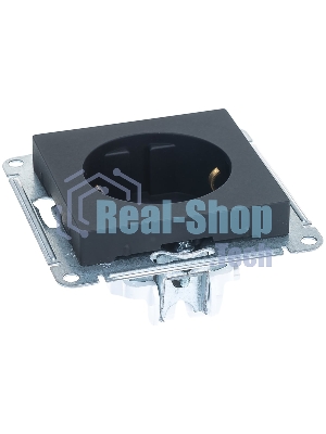 Механизм розетки 1-м СП AtlasDesign с заземл. 16А карбон SchE ATN001043