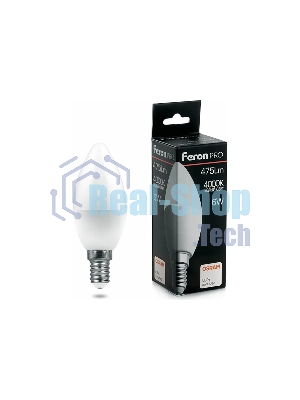 Лампа светодиодная FERON PRO LB-1306 (38045) свеча E14 6W 4000K