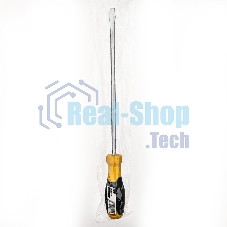 Отвертка шлицевая Deli DL6382501 8х250мм CR-V, Двухкомпонентная ручка. Хромированная