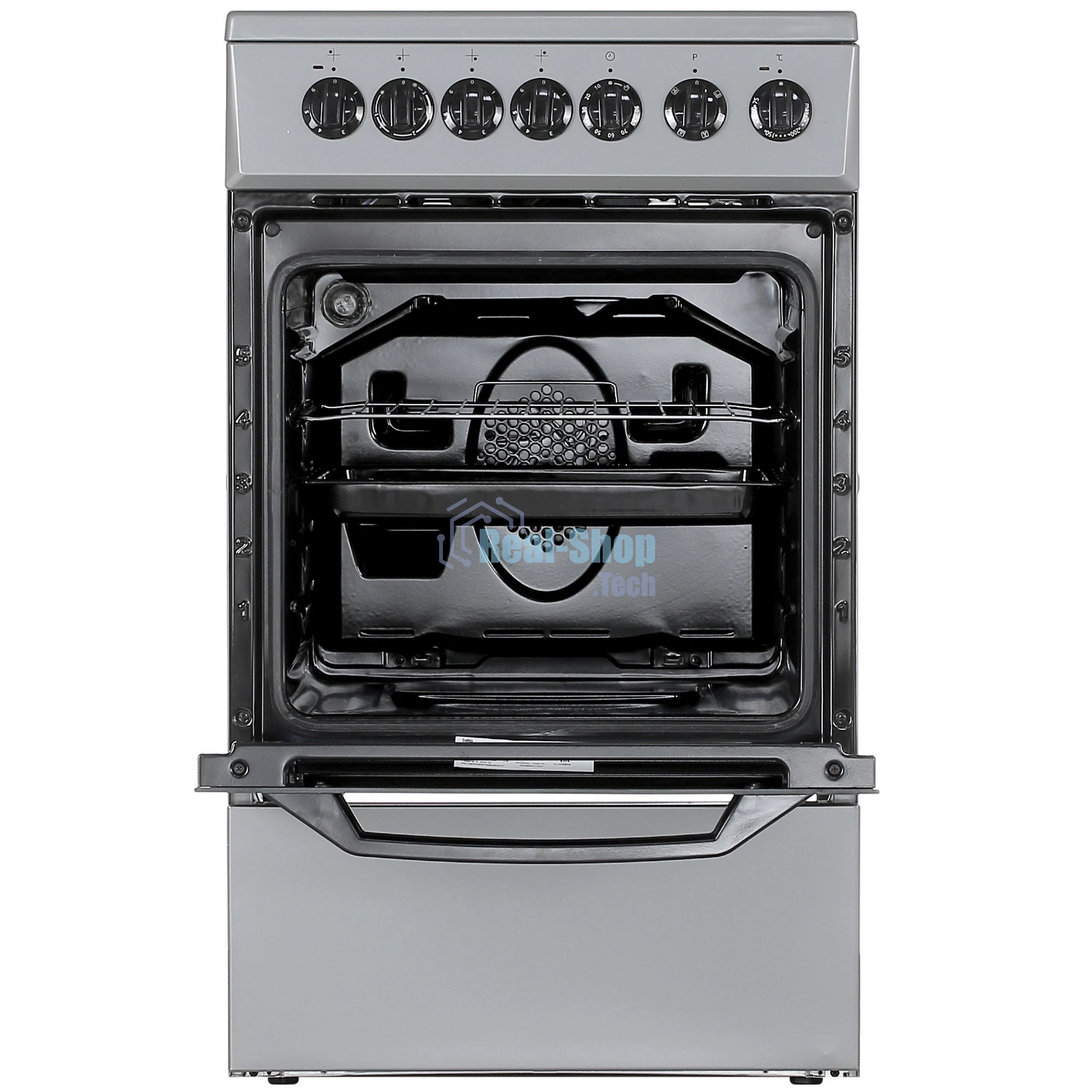 Плита электрическая Beko FFSE57114GS серебристый, конфорок 4 шт, духовка 55 л, 50 см x 85 см x 60 см