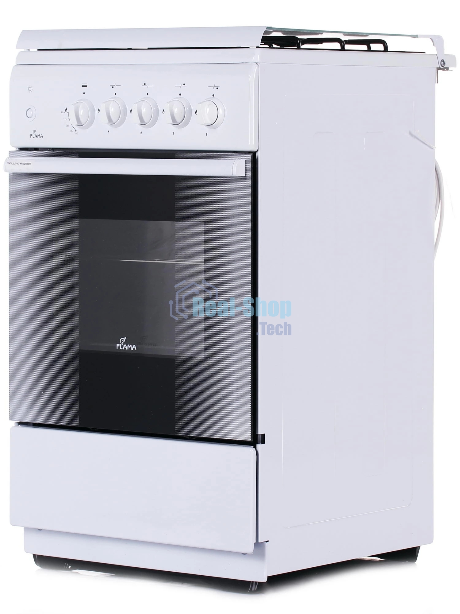 Газовая плита Flama FG 2411 W белый, конфорок 4 шт, духовка 50 л, 50 см x 85 см x 60 см