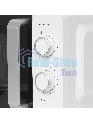 Микроволновая печь Renova MMS-20W1 белый/черный, 20 л, 700 Вт, переключатели - поворотный механизм