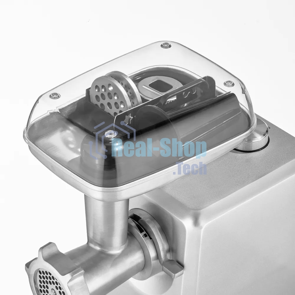 Мясорубка электрическая CASO FW 2500 серебристый, 2500 Вт, 2.5 кг/мин, реверс, защита от перегрузки, насадки - 5