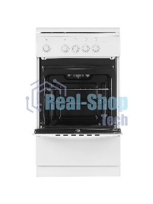 Плита газовая DeLuxe 5040.37 г (крышка) белый, конфорок 4 шт, духовка 43 л, 50 см x 85 см x 50 см
