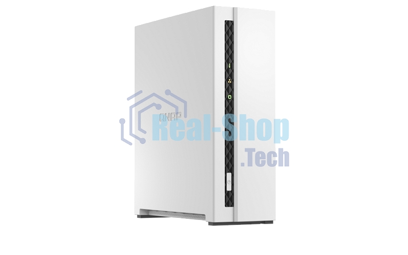 Сетевое хранилище SMB QNAP TS-133 NAS 1 HDD tray. ARM 4-core Cortex-A55 1.8GHz, ram 2 Gb (max), 1x1GbE, 1xUSB 2.0 port,1xUSB 3.2 Gen 1