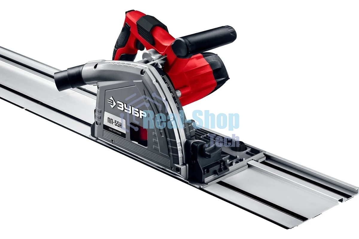 Пила погружная Зубр с шиной, 90-55 мм, диск 165 мм, 1200 Вт, ПП-55Н