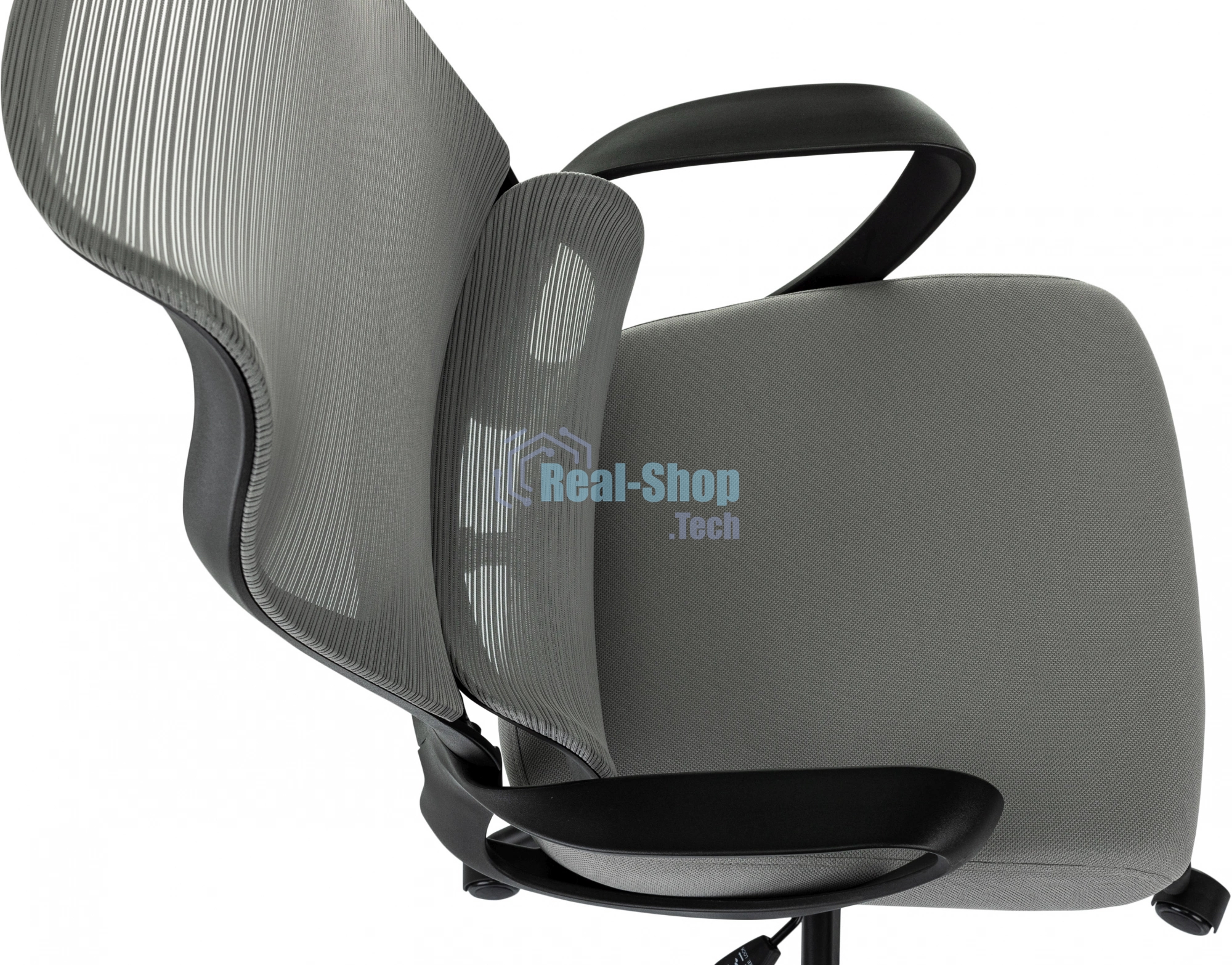 Кресло руководителя Бюрократ Sigma 2 серый, сетка/ткань, крестов. пластик