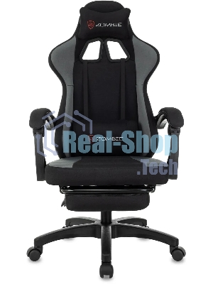 Кресло Zombie Weaver черный/серый, ткань, подголовник, подставка для ног