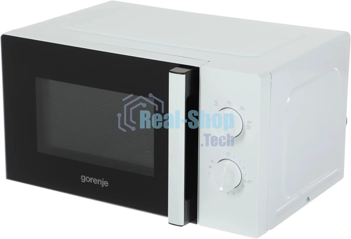 Микроволновая печь Gorenje MO20E1WH белый, 20 л, 800 Вт, переключатели - поворотный механизм