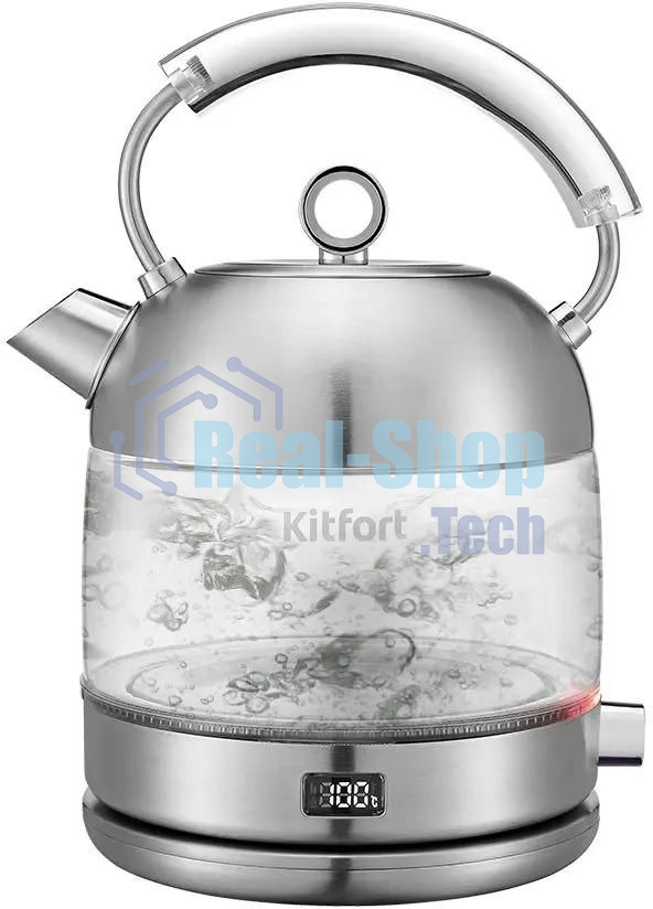 Чайник электрический Kitfort КТ-6172 1.7л. 2200Вт нержавеющая сталь корпус: стекло/металл