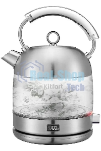 Чайник электрический Kitfort КТ-6172 1.7л. 2200Вт нержавеющая сталь корпус: стекло/металл
