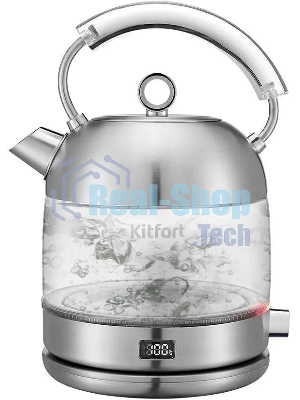 Чайник электрический Kitfort КТ-6172 1.7л. 2200Вт нержавеющая сталь корпус: стекло/металл