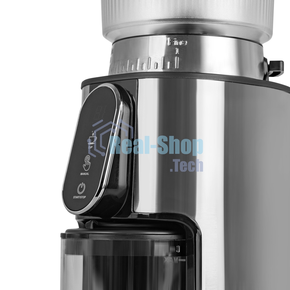Кофемолка Endever COSTA-1067, 160 Вт, цвет стальной/черный, тип: жерновая, объем контейнера для кофе 250 г,32 степени помола